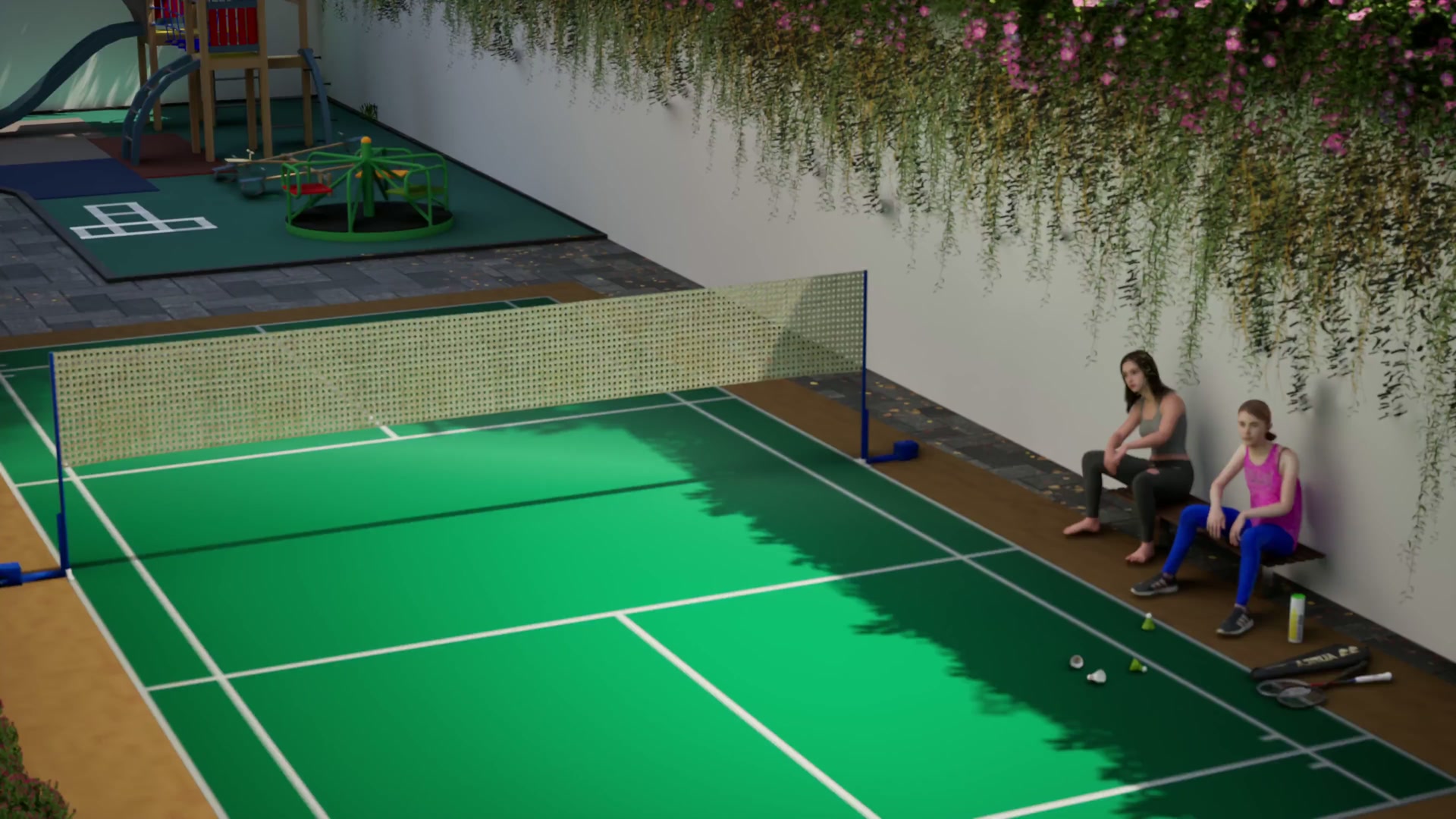 outdoor badminton court